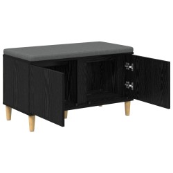 Banc d'entrée avec coussin Chêne Noir 80 x 38 x 46 cm 536640536640