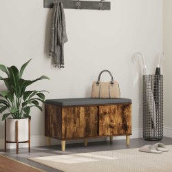 Banc d'entrée avec coussin Chêne Fumé 80 x 38 x 46 cm 536642536642