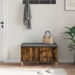 Banc d'entrée avec coussin Chêne Fumé 80 x 38 x 46 cm 536642536642