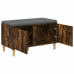 Banc d'entrée avec coussin Chêne Fumé 80 x 38 x 46 cm 536642536642
