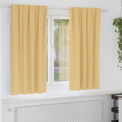 Rideaux occultants avec anneaux 2 pcs Beige 175 x 140 cm 536643536643