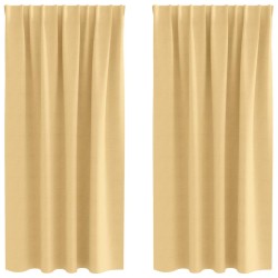 Rideaux occultants avec anneaux 2 pcs Beige 175 x 140 cm 536643536643
