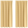 Rideaux occultants avec anneaux 2 pcs Beige 175 x 140 cm 536643536643
