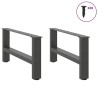 Pieds de table basse Anthracite 2 pièces 70 x (30-31) cm Acier 536645536645