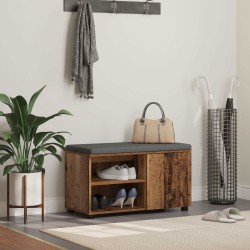 Banc d'entrée avec coussin Bois ancien 80 x 38 x 46 cm 536646536646