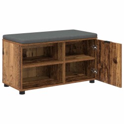 Banc d'entrée avec coussin Bois ancien 80 x 38 x 46 cm 536646536646