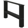 Pieds de table basse Noir 2 pièces 70 x (30-31) cm Acier 536648536648