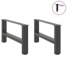 Pieds de table basse Anthracite 2 pièces 60 x (30-31) cm Acier 536650536650