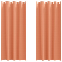 Rideaux occultants avec anneaux 2 pcs Couleur terre cuite 536652536652