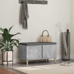 Banc d'entrée avec coussin Gris Béton 80 x 38 x 46 cm 536653536653