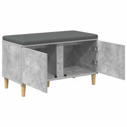 Banc d'entrée avec coussin Gris Béton 80 x 38 x 46 cm 536653536653