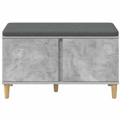 Banc d'entrée avec coussin Gris Béton 80 x 38 x 46 cm 536653536653