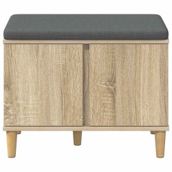 Banc d'entrée avec coussin Chêne Sonoma 60 x 38 x 46 cm 536654536654