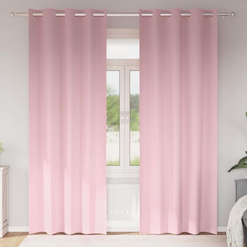 Rideaux occultants avec anneaux 2 pcs Rose bébé 245 x 140 cm 536655536655