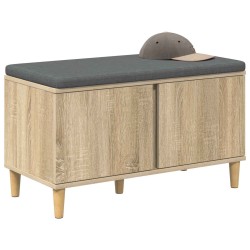 Banc d'entrée avec coussin Chêne Sonoma 80 x 38 x 46 cm 536656536656