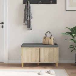 Banc d'entrée avec coussin Chêne Sonoma 80 x 38 x 46 cm 536656536656