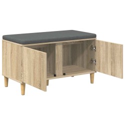 Banc d'entrée avec coussin Chêne Sonoma 80 x 38 x 46 cm 536656536656
