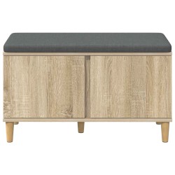 Banc d'entrée avec coussin Chêne Sonoma 80 x 38 x 46 cm 536656536656