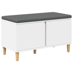 Banc d'entrée Blanc 80 x 38 x 46 cm Bois Ingénierie et Tissu 536657536657