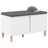 Banc d'entrée Blanc 80 x 38 x 46 cm Bois Ingénierie et Tissu 536657536657