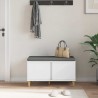 Banc d'entrée Blanc 80 x 38 x 46 cm Bois Ingénierie et Tissu 536657536657