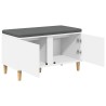 Banc d'entrée Blanc 80 x 38 x 46 cm Bois Ingénierie et Tissu 536657536657