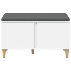 Banc d'entrée Blanc 80 x 38 x 46 cm Bois Ingénierie et Tissu 536657536657