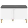 Banc d'entrée Blanc 80 x 38 x 46 cm Bois Ingénierie et Tissu 536657536657