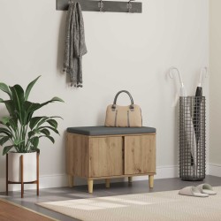 Banc d'entrée avec coussin Chêne Artisanal 60 x 38 x 46 cm 536658536658