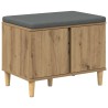 Banc d'entrée avec coussin Chêne Artisanal 60 x 38 x 46 cm 536658536658