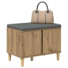 Banc d'entrée avec coussin Chêne Artisanal 60 x 38 x 46 cm 536658536658
