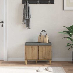 Banc d'entrée avec coussin Chêne Artisanal 60 x 38 x 46 cm 536658536658