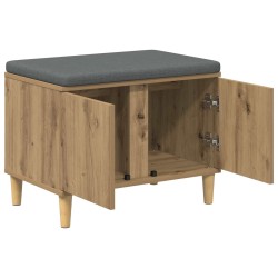Banc d'entrée avec coussin Chêne Artisanal 60 x 38 x 46 cm 536658536658