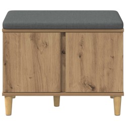 Banc d'entrée avec coussin Chêne Artisanal 60 x 38 x 46 cm 536658536658