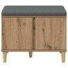 Banc d'entrée avec coussin Chêne Artisanal 60 x 38 x 46 cm 536658536658