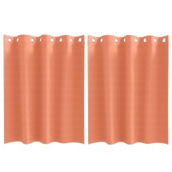 Rideaux occultants avec anneaux 2 pcs Couleur terre cuite 536659536659