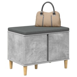 Banc d'entrée avec coussin Gris Béton 60 x 38 x 46 cm 536663536663