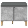 Banc d'entrée avec coussin Gris Béton 60 x 38 x 46 cm 536663536663