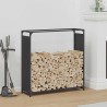 Portant de bois chauffage noir 90x28x90 cm 536664536664
