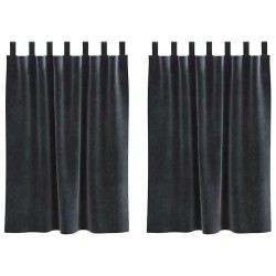 Rideaux occultants 2 pcs Gris foncé 140 x 140 cm Velours 536668536668
