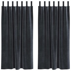Rideaux occultants 2 pcs Gris foncé 140 x 175 cm Velours 536669536669