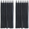 Rideaux occultants 2 pcs Gris foncé 140 x 175 cm Velours 536669536669