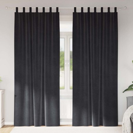 Rideaux occultants 2 pcs Gris foncé 140 x 225 cm Velours 536671536671