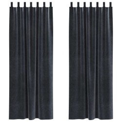 Rideaux occultants 2 pcs Gris foncé 140 x 225 cm Velours 536671536671