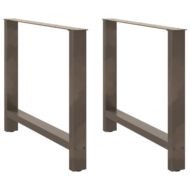 Pieds de table à manger en acier naturel 2 pièces 100 x (72-73) cm Acier 536673536673
