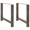 Pieds de table à manger en acier naturel 2 pièces 100 x (72-73) cm Acier 536673536673