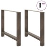 Pieds de table à manger en acier naturel 2 pièces 100 x (72-73) cm Acier 536673536673