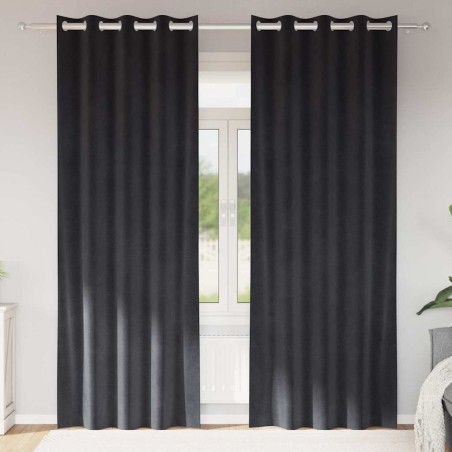 Rideaux occultants 2 pcs Gris foncé 140 x 260 cm Velours 536674536674