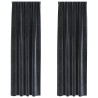 Rideaux occultants 2 pcs Gris foncé 140 x 245 cm Velours 536676536676