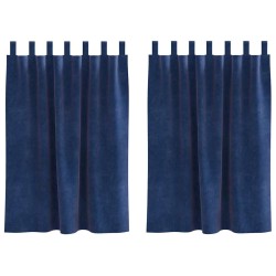 Rideaux occultants 2 pcs Bleu foncé 140 x 140 cm Velours 536678536678